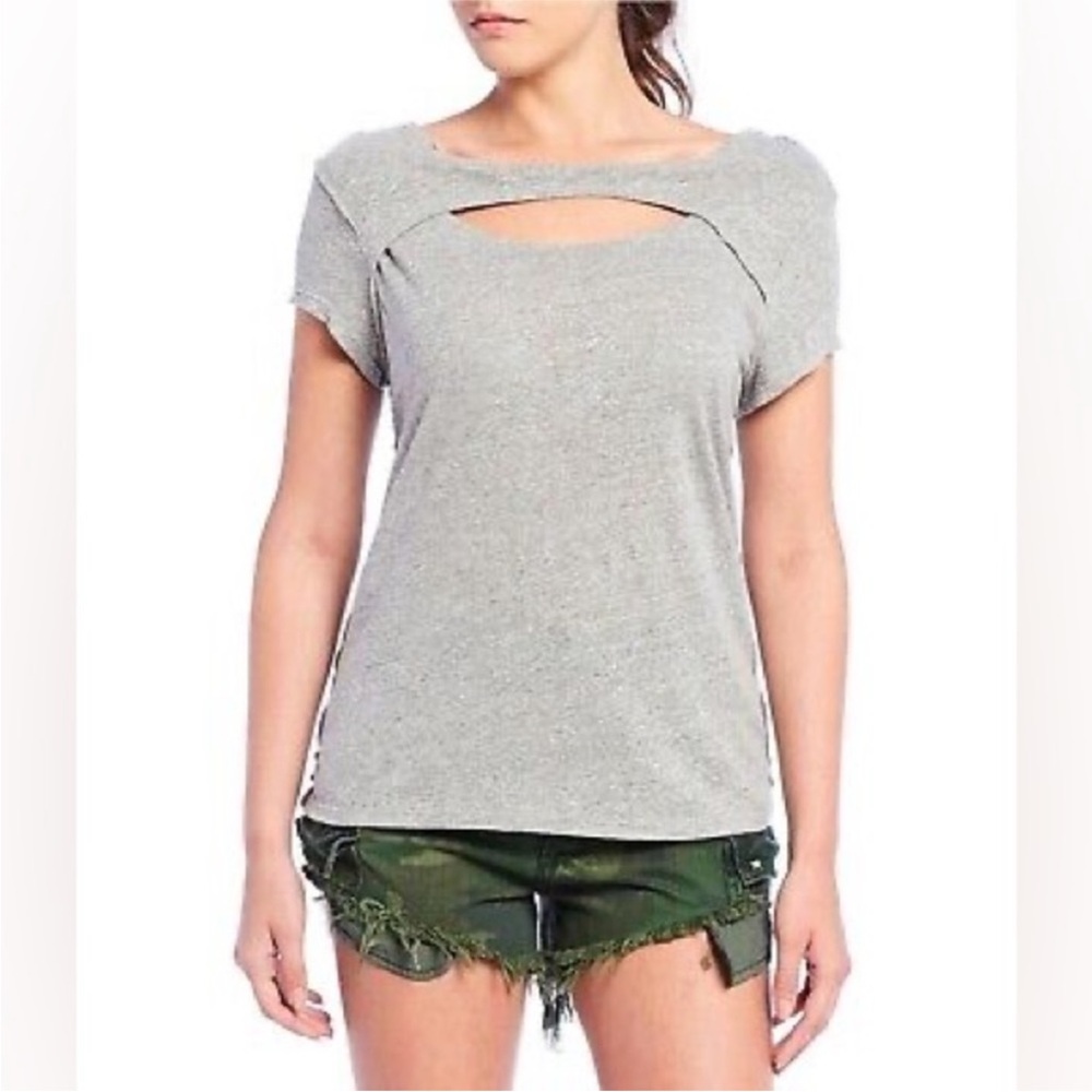 New We The Free June Tee Gray Cut Out Soft Size Large